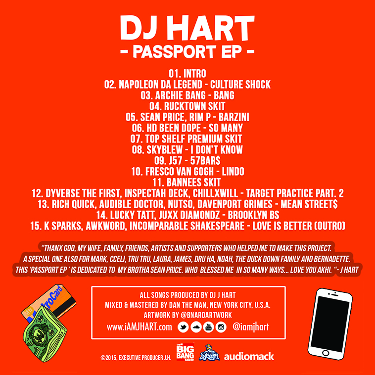 DJ J HART - Passport EP - Back Cover