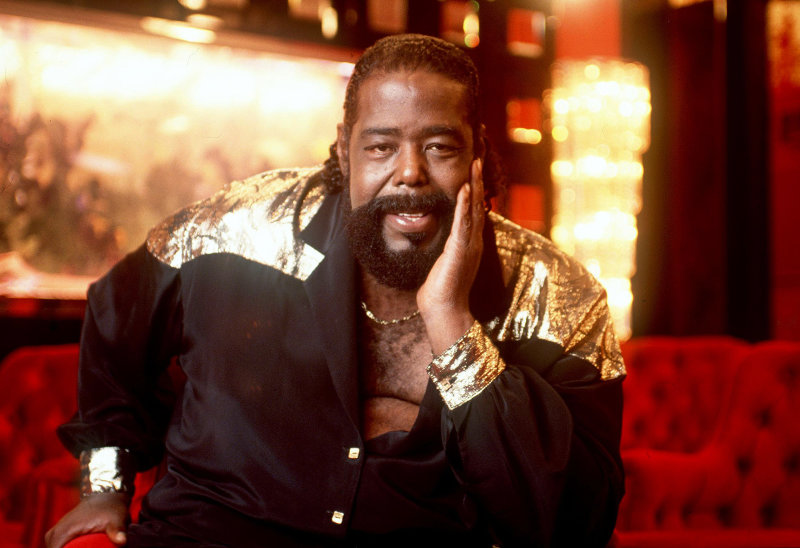 SHERMAN OAKS, CA: (FILE PHOTO) Singer Barry White poses at his home in this 1987 photo in Sherman Oaks, California. White, who was suffering from kidney failure and high blood pressure, died at the age of 58 July 4, 2003 at Cedars-Sinai Medical Center in Los Angeles, California. (Photo by Paul Harris/Getty Images)